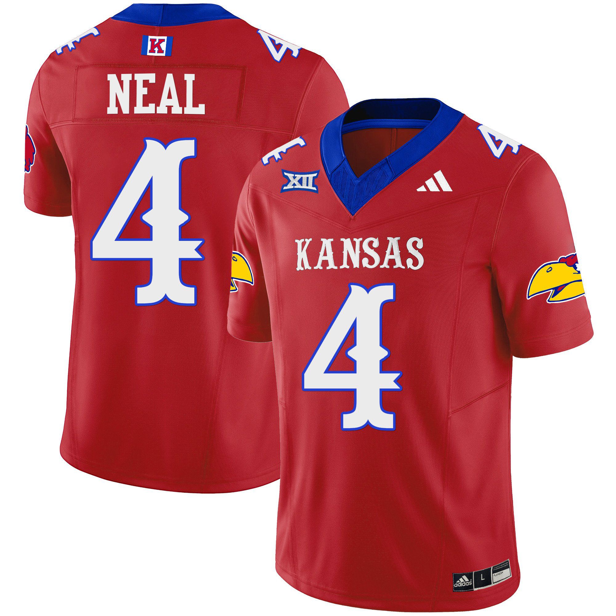 Men Kansas Jayhawks #4 Neal Red 2024 Blackhawk Vapor Limited NCAA Jersey